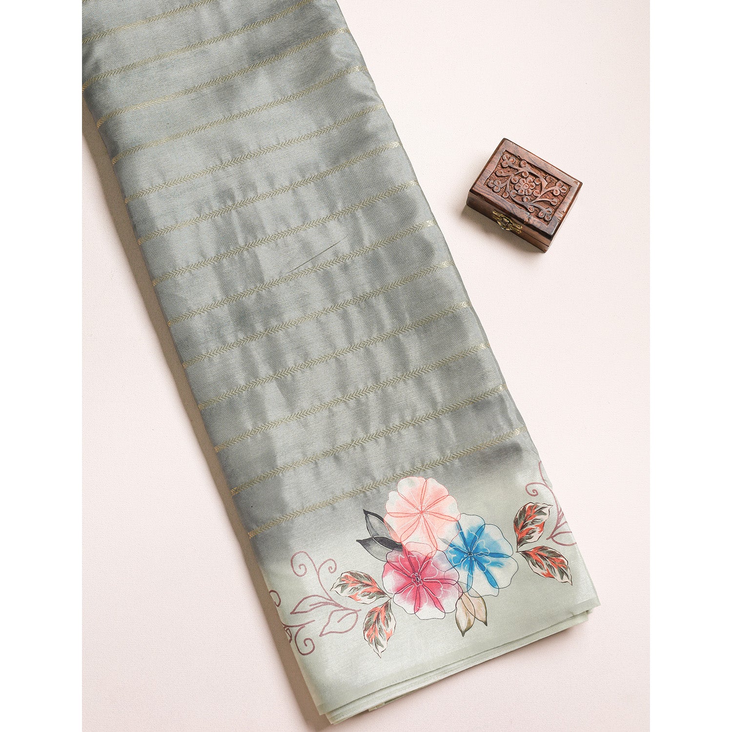 SEMI TUSSAR PRINTED FABRIC