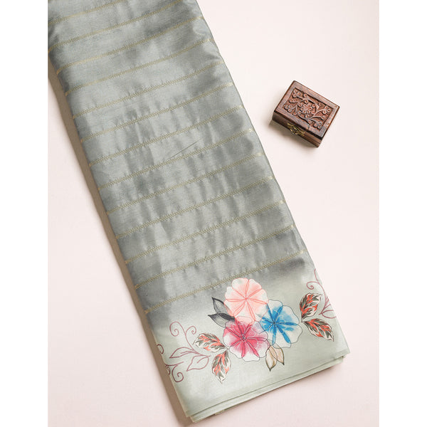 SEMI TUSSAR PRINTED FABRIC