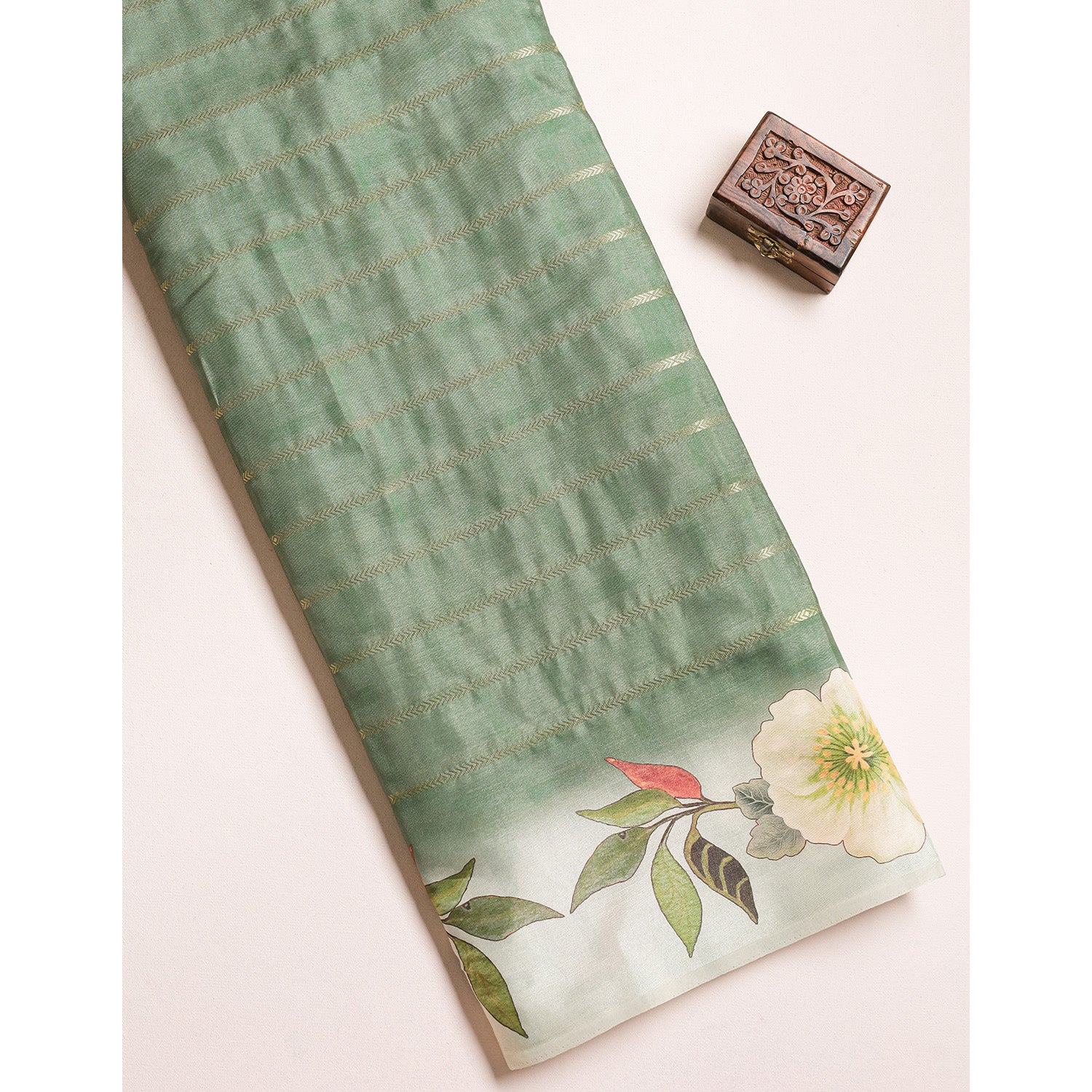 SEMI TUSSAR PRINTED FABRIC