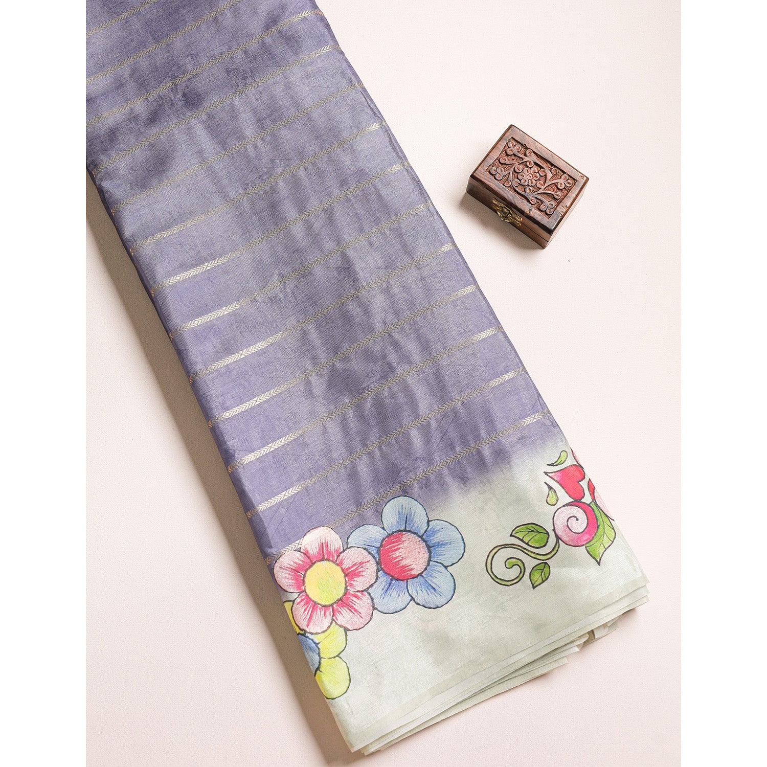 SEMI TUSSAR PRINTED FABRIC