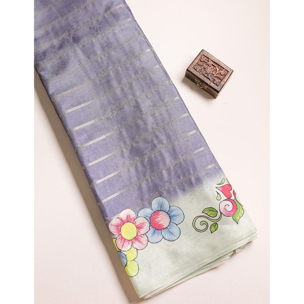 SEMI TUSSAR PRINTED FABRIC