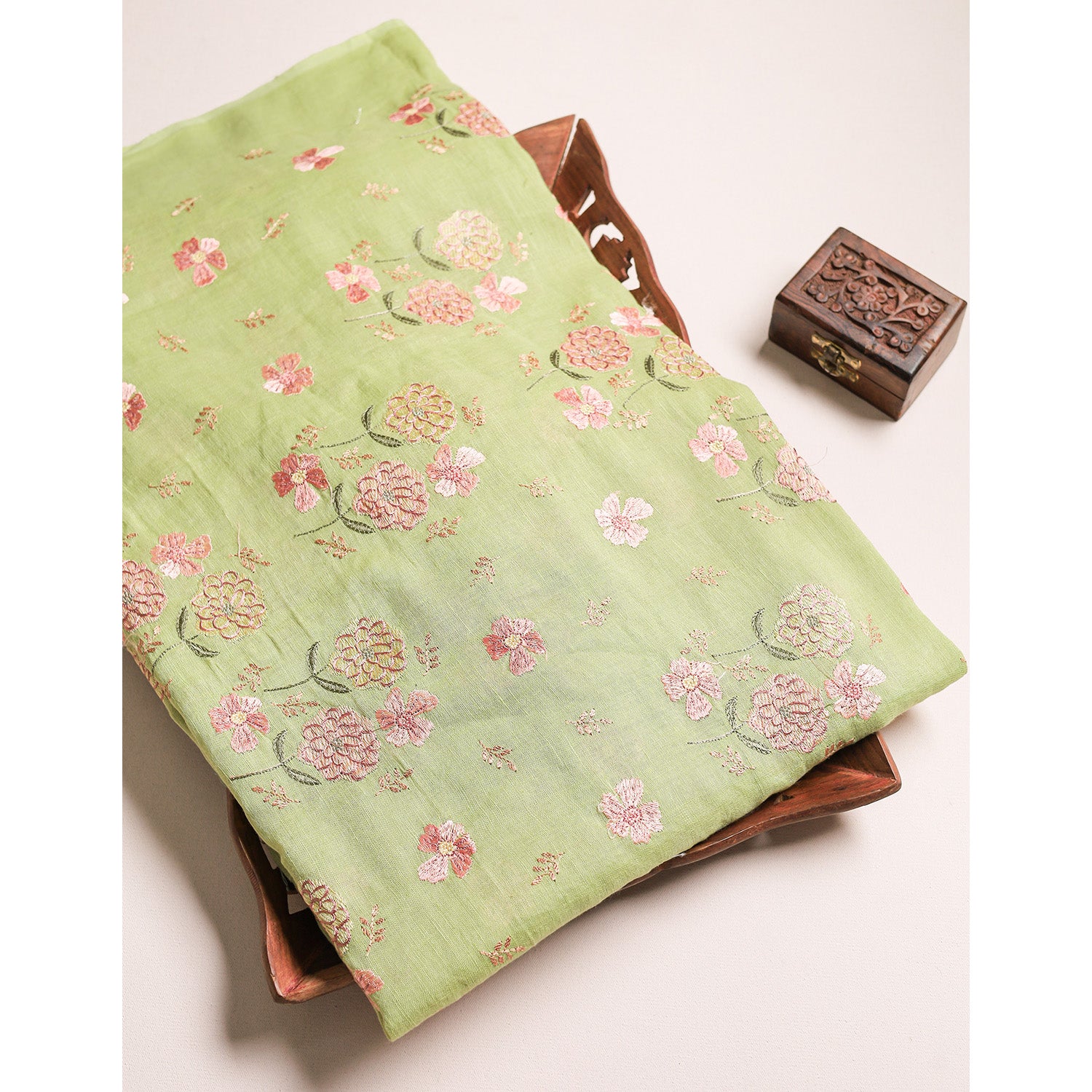 PURE LINEN EMBROIDERED FABRIC