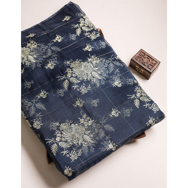 PURE ORGANZA EMBROIDERED FABRIC