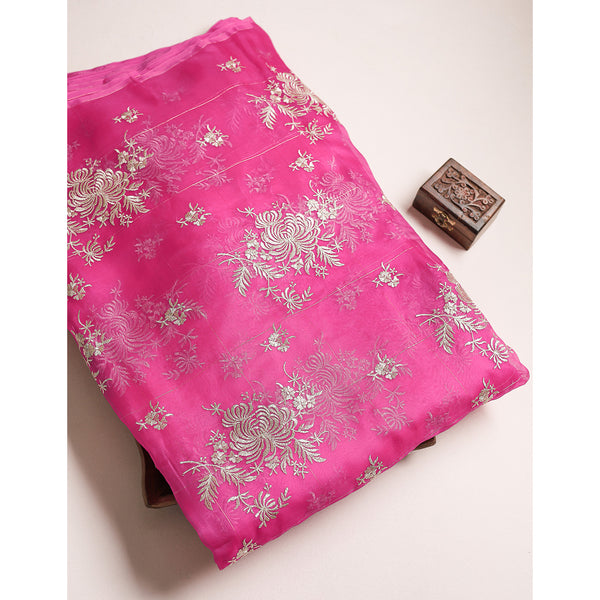 PURE ORGANZA EMBROIDERED FABRIC