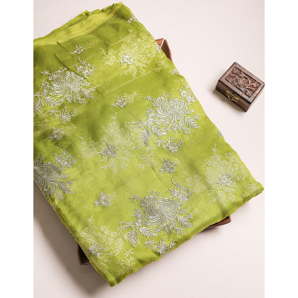 PURE ORGANZA EMBROIDERED FABRIC