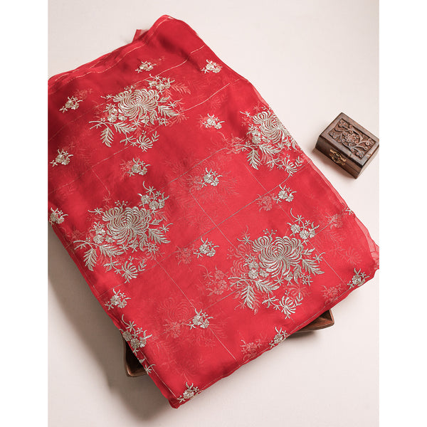 PURE ORGANZA EMBROIDERED FABRIC