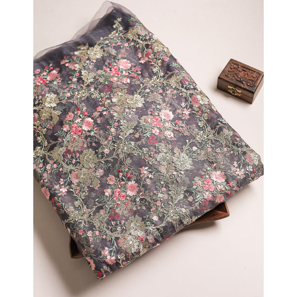 PURE ORGANZA EMBROIDERED FABRIC