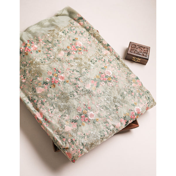 PURE ORGANZA EMBROIDERED FABRIC