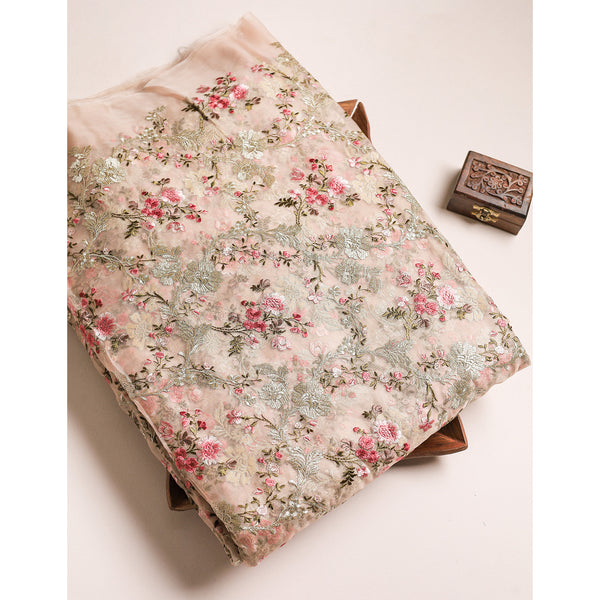 PURE ORGANZA EMBROIDERED FABRIC