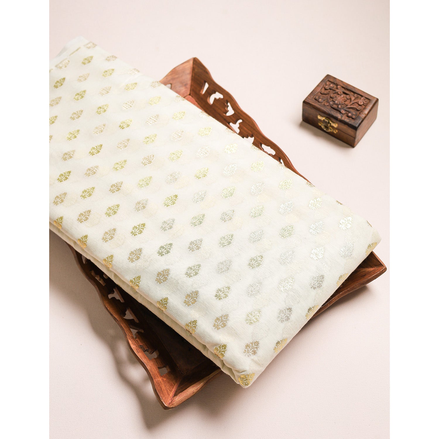 DYEABLE BANARAS BROCADE SILK FABRIC