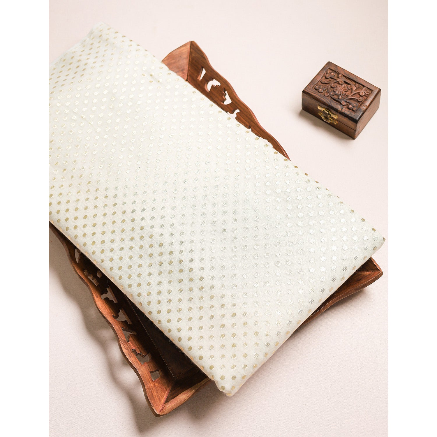 DYEABLE BANARAS BROCADE SILK FABRIC