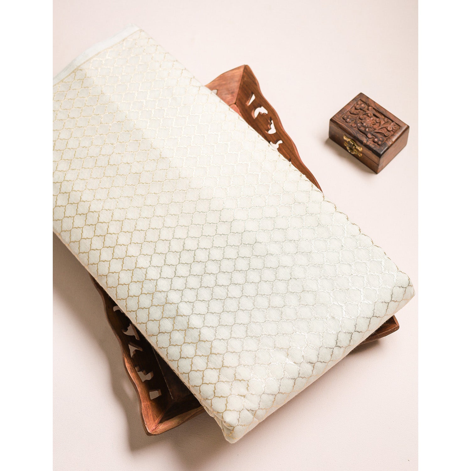 DYEABLE BANARAS BROCADE SILK FABRIC