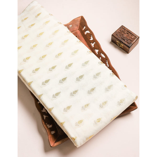 DYEABLE BANARAS BROCADE SILK FABRIC