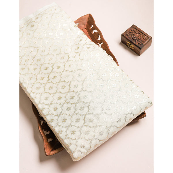 DYEABLE BANARAS BROCADE SILK FABRIC