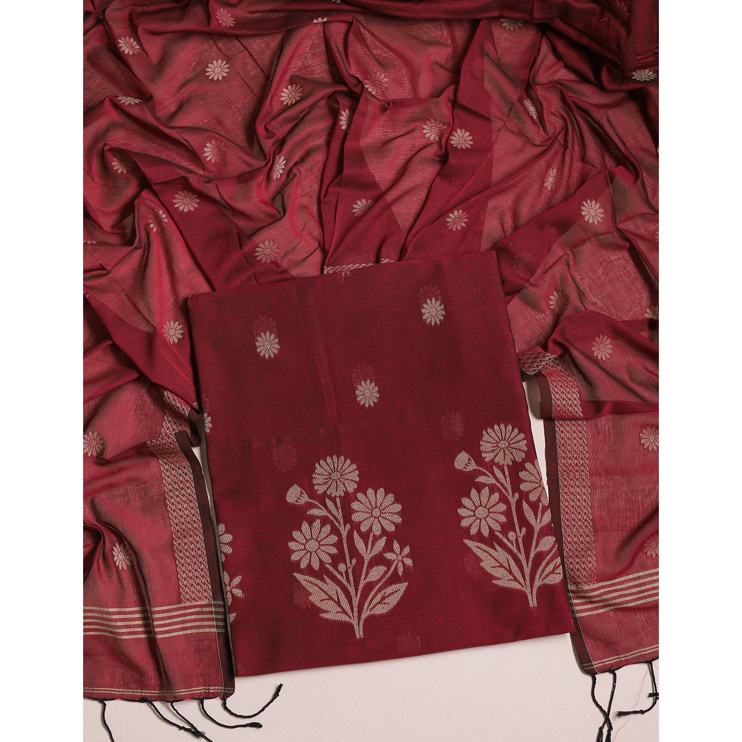 PURE COTTON JAMDHANI SUIT SET