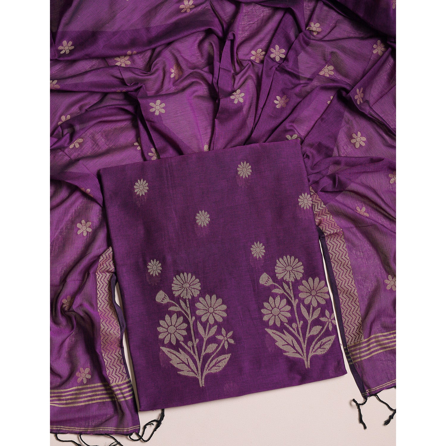 PURE COTTON JAMDHANI SUIT SET