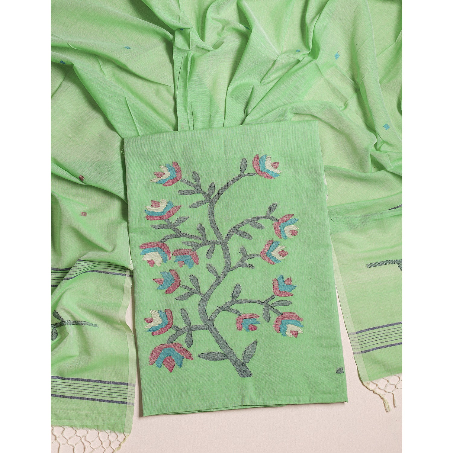 PURE COTTON JAMDHANI SUIT SET