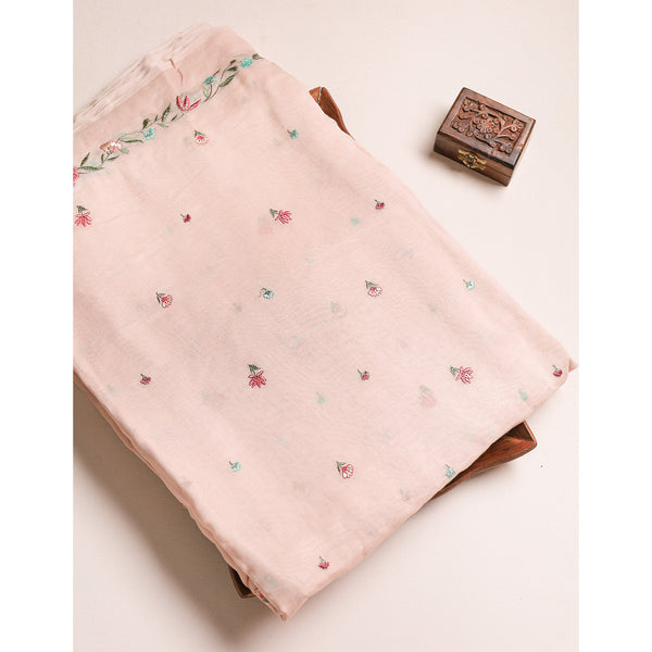 MALAI CHANDERI EMBROIDERED FABRIC