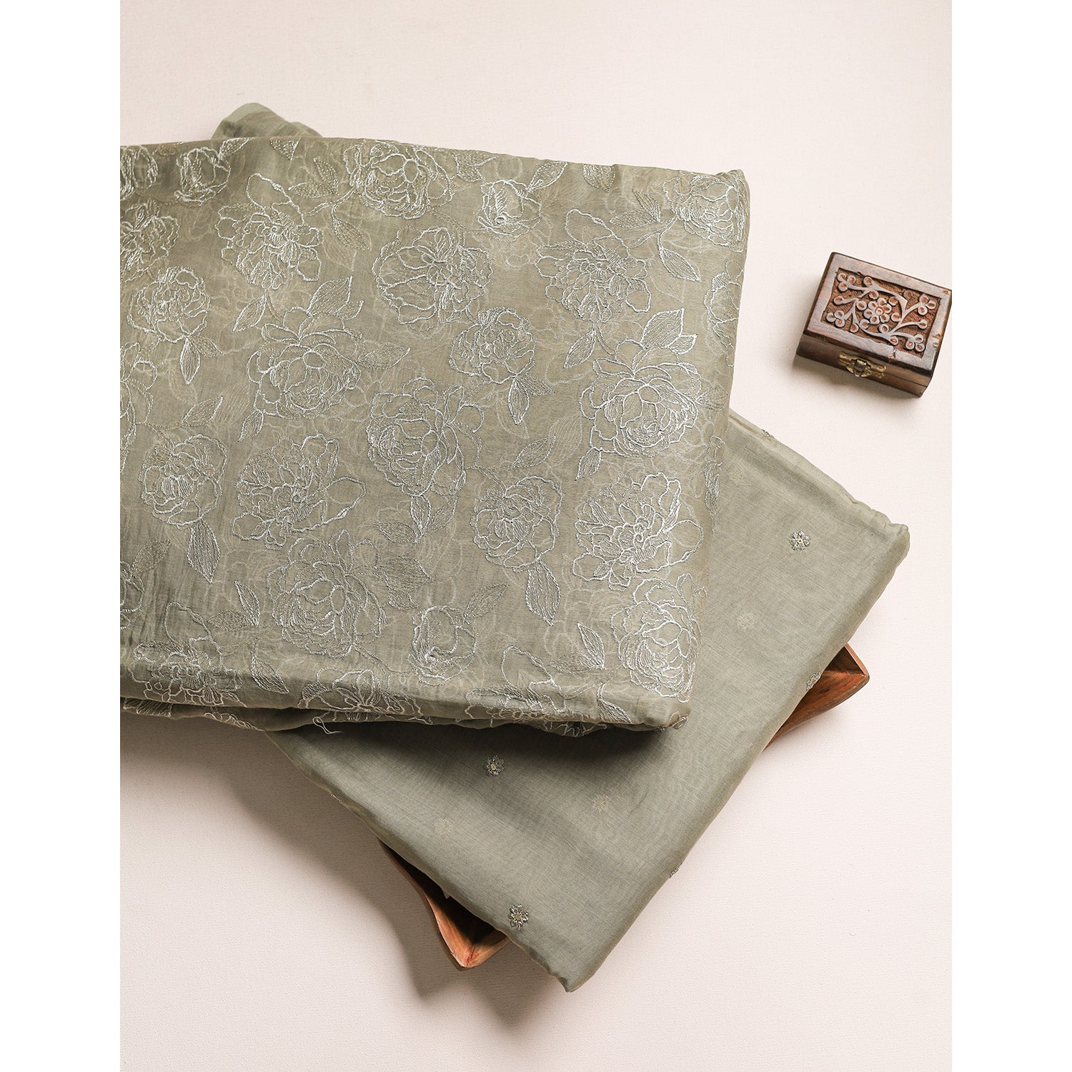 MALAI CHANDERI EMBROIDERED MIX & MATCH