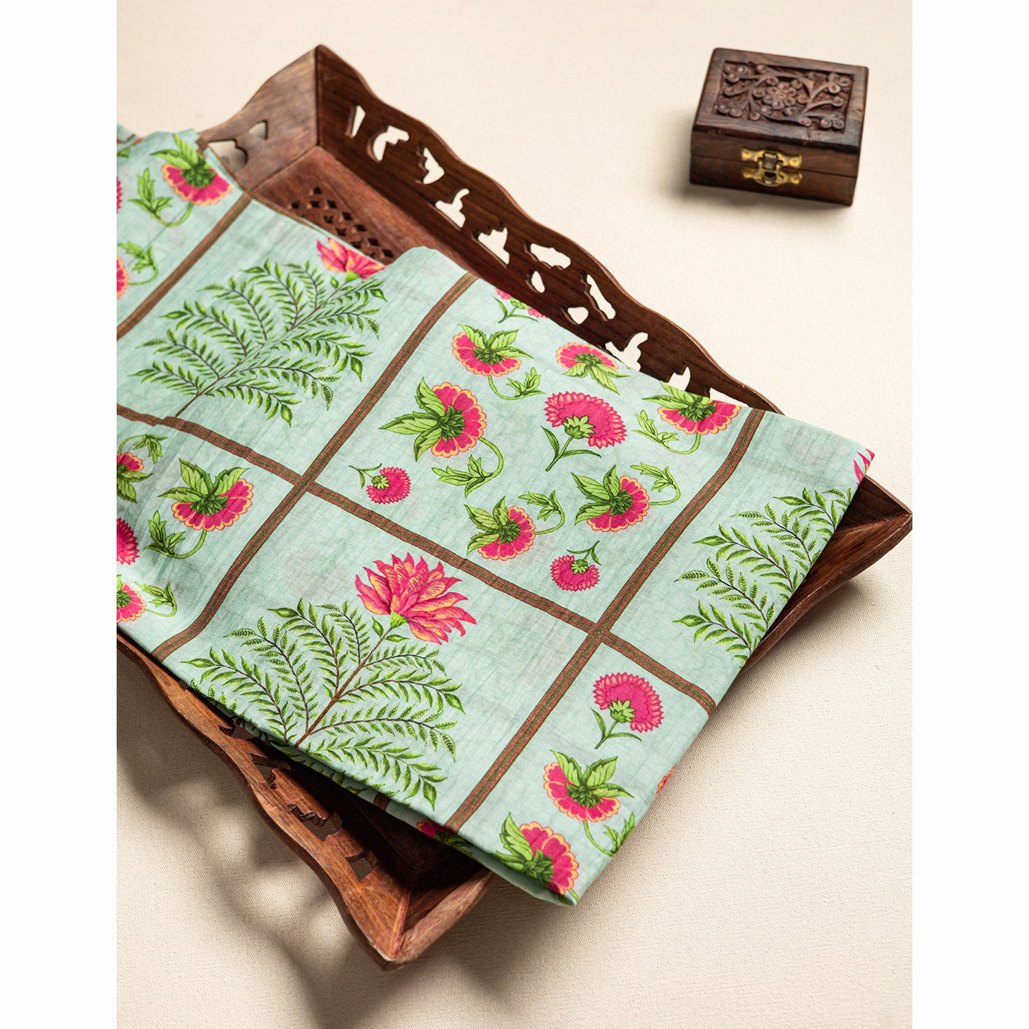 PURE MALAI CHANDERI PRINTED FABRIC