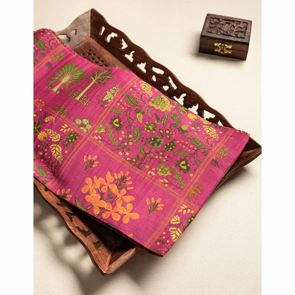 PURE MALAI CHANDERI PRINTED FABRIC