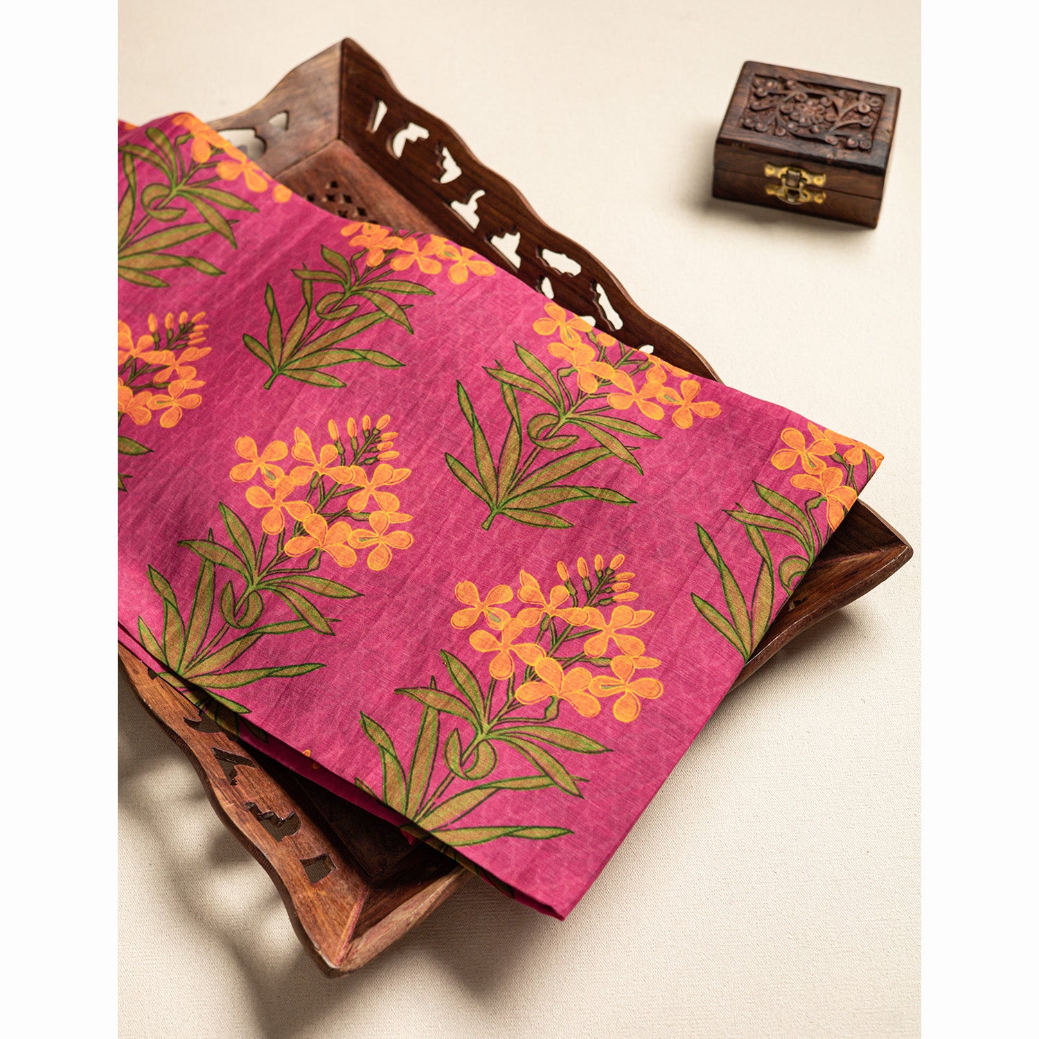 PURE MALAI CHANDERI PRINTED FABRIC