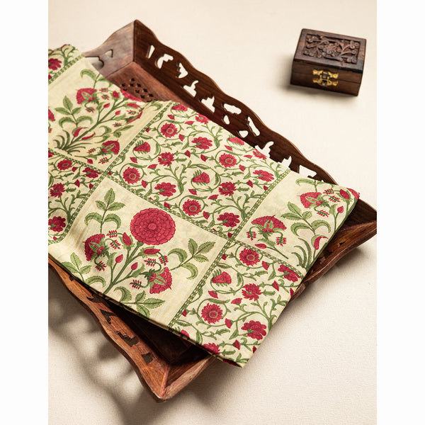 PURE MALAI CHANDERI PRINTED FABRIC