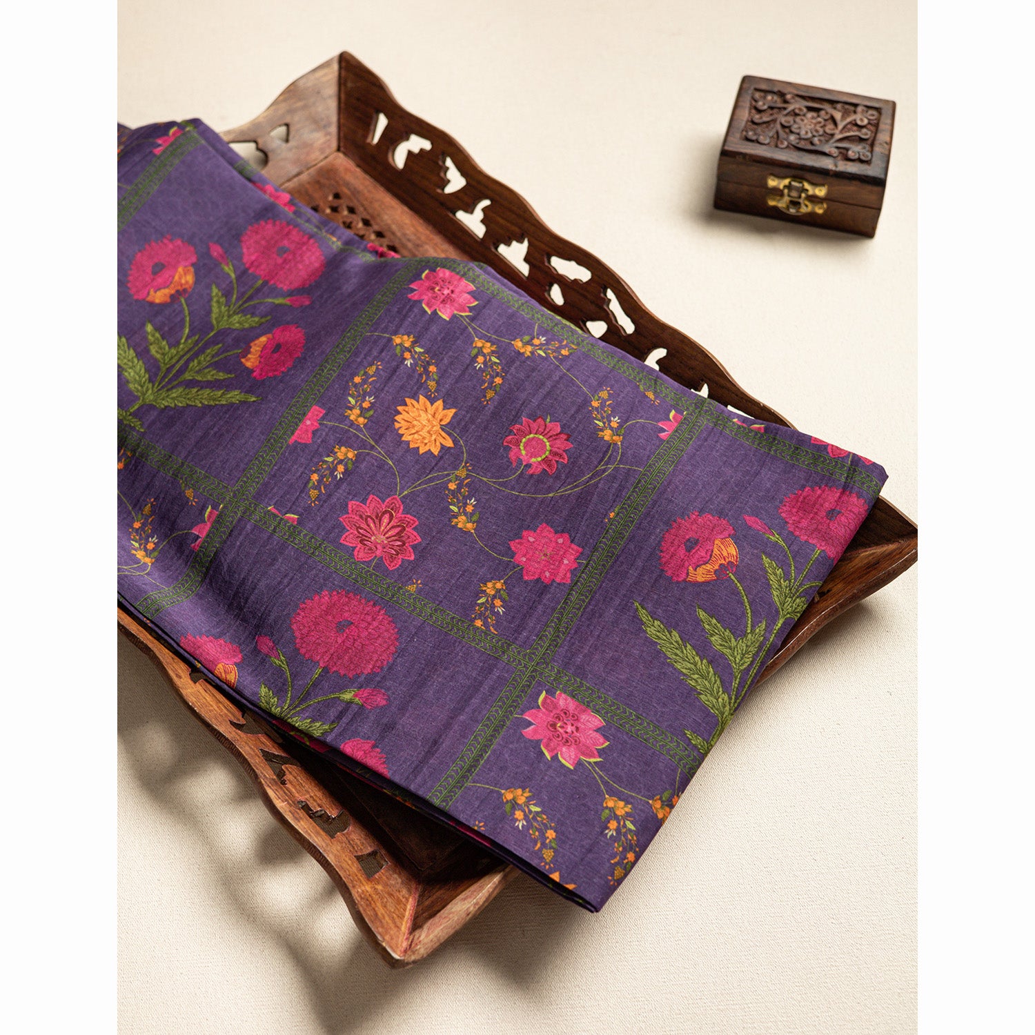 PURE MALAI CHANDERI PRINTED FABRIC