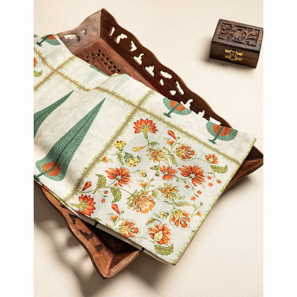 PURE MALAI CHANDERI PRINTED FABRIC