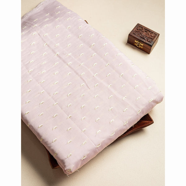 SOFT CHANDERI SILK EMBROIDERED FABRIC