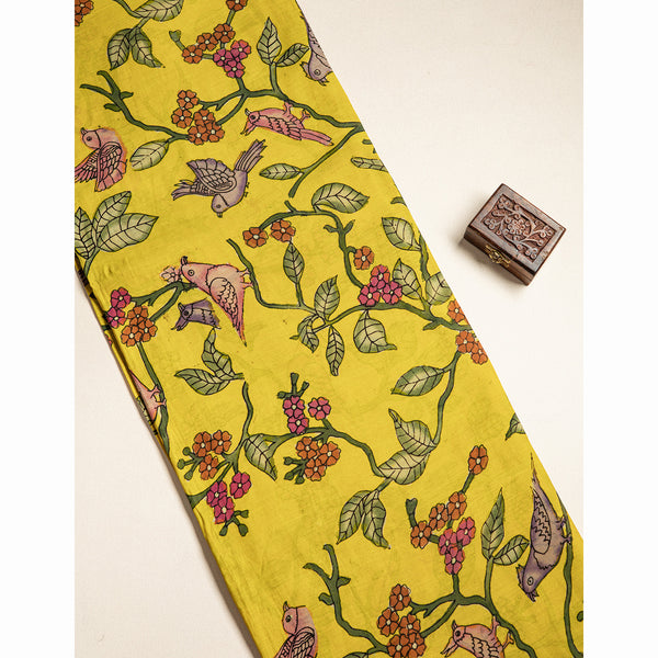 KALAMKARI HAND PAINTED KALASTHRI SILK FABRIC