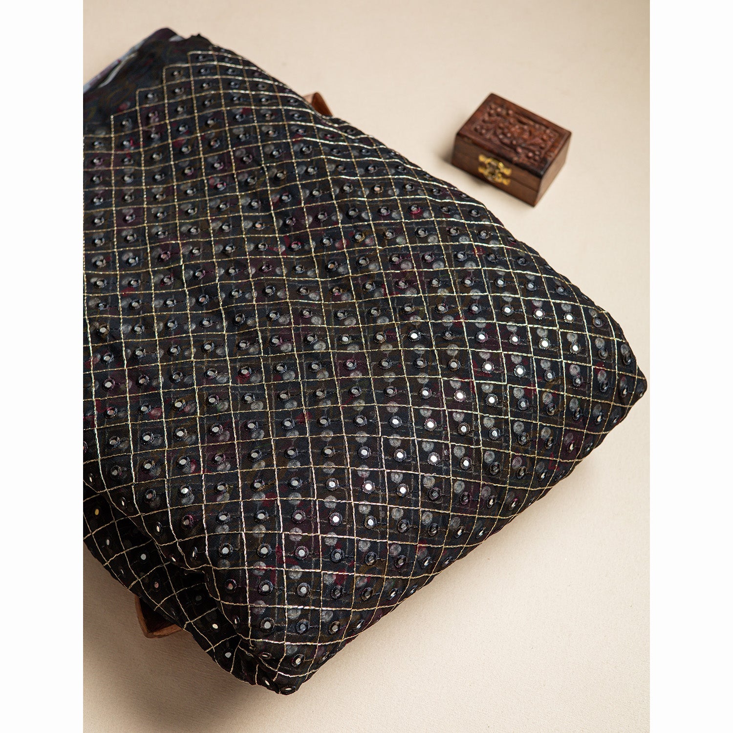 GEORGETTE MIRROR WORK FABRIC