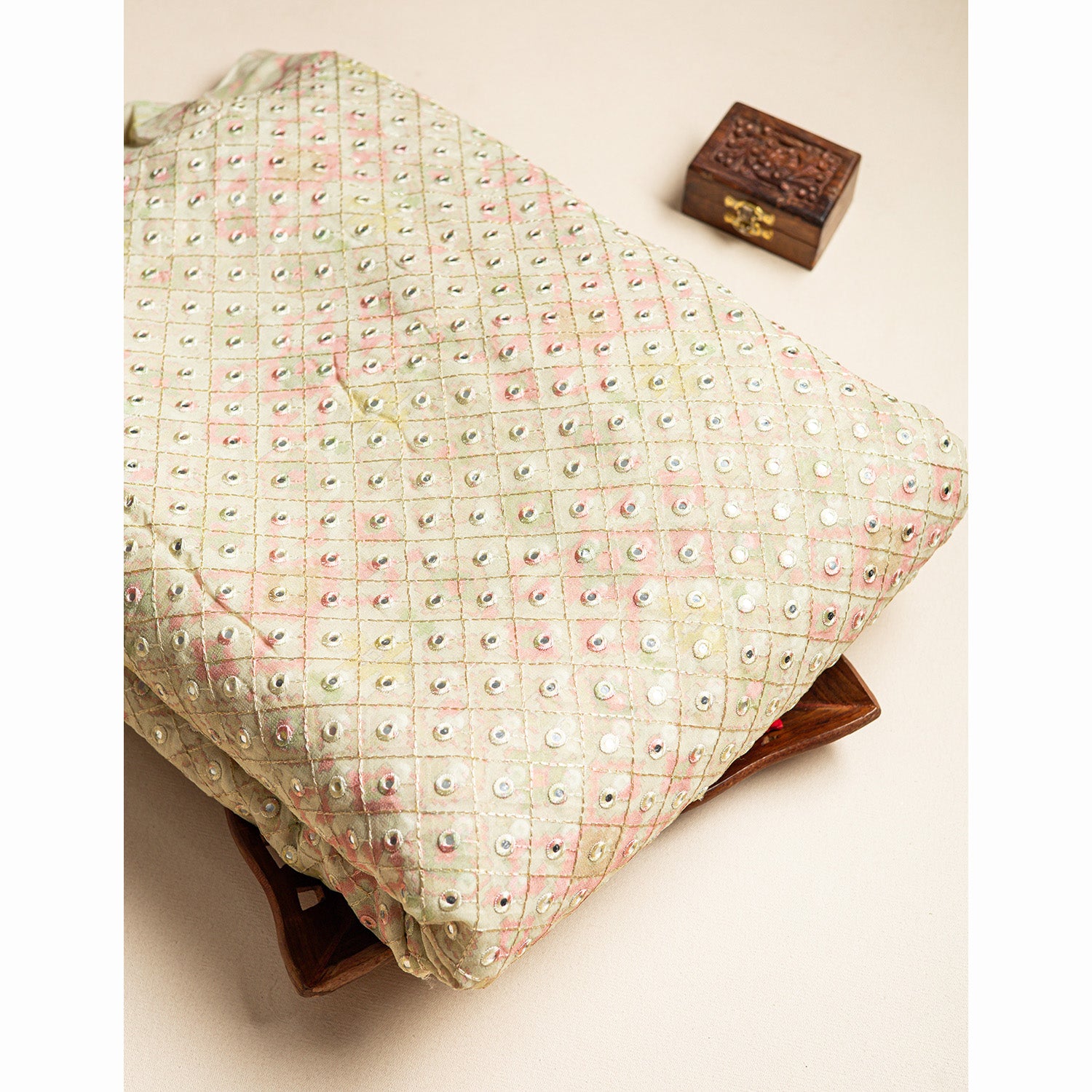 GEORGETTE MIRROR WORK FABRIC