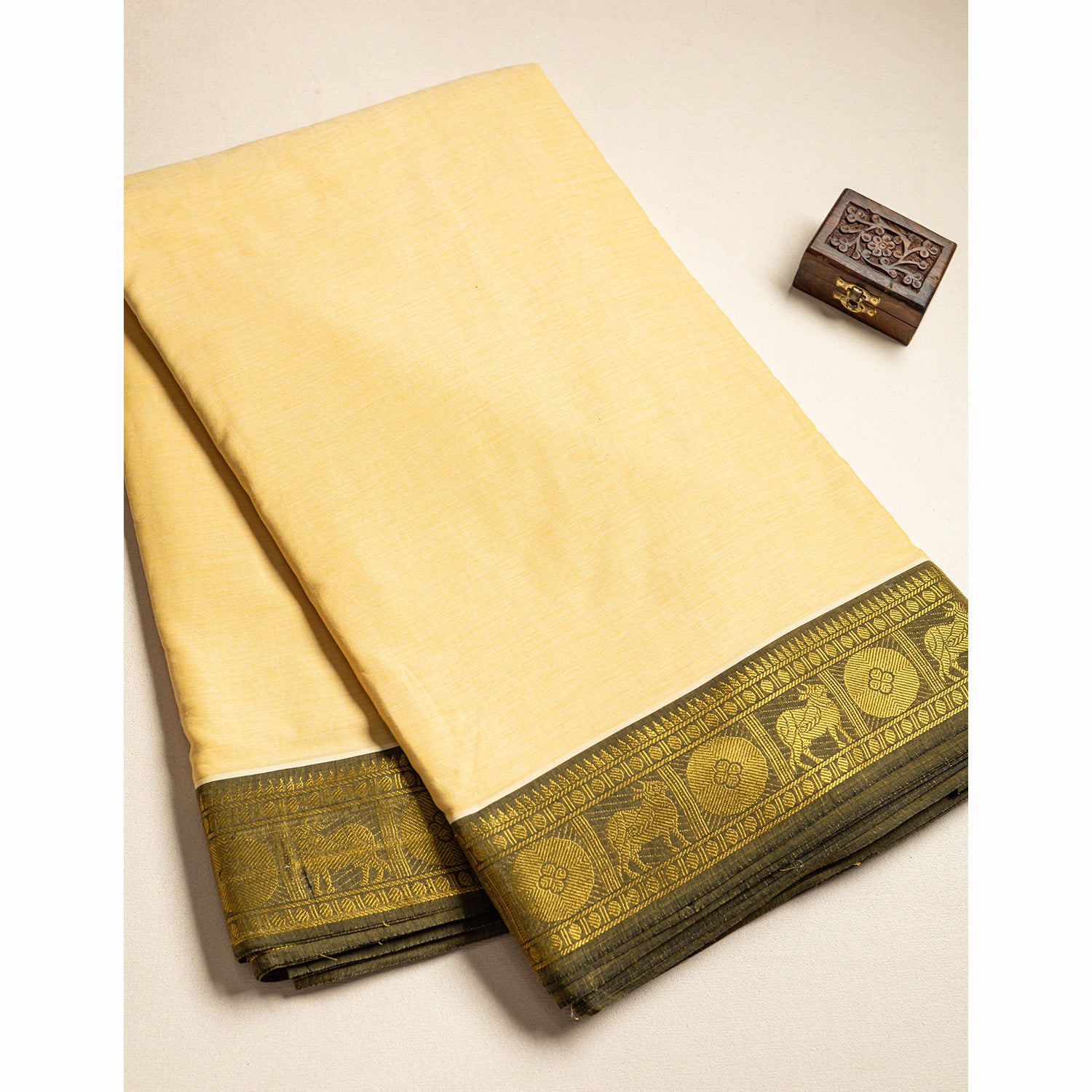 PURE MERCERISED COTTON PICHWAI BORDER FABRIC