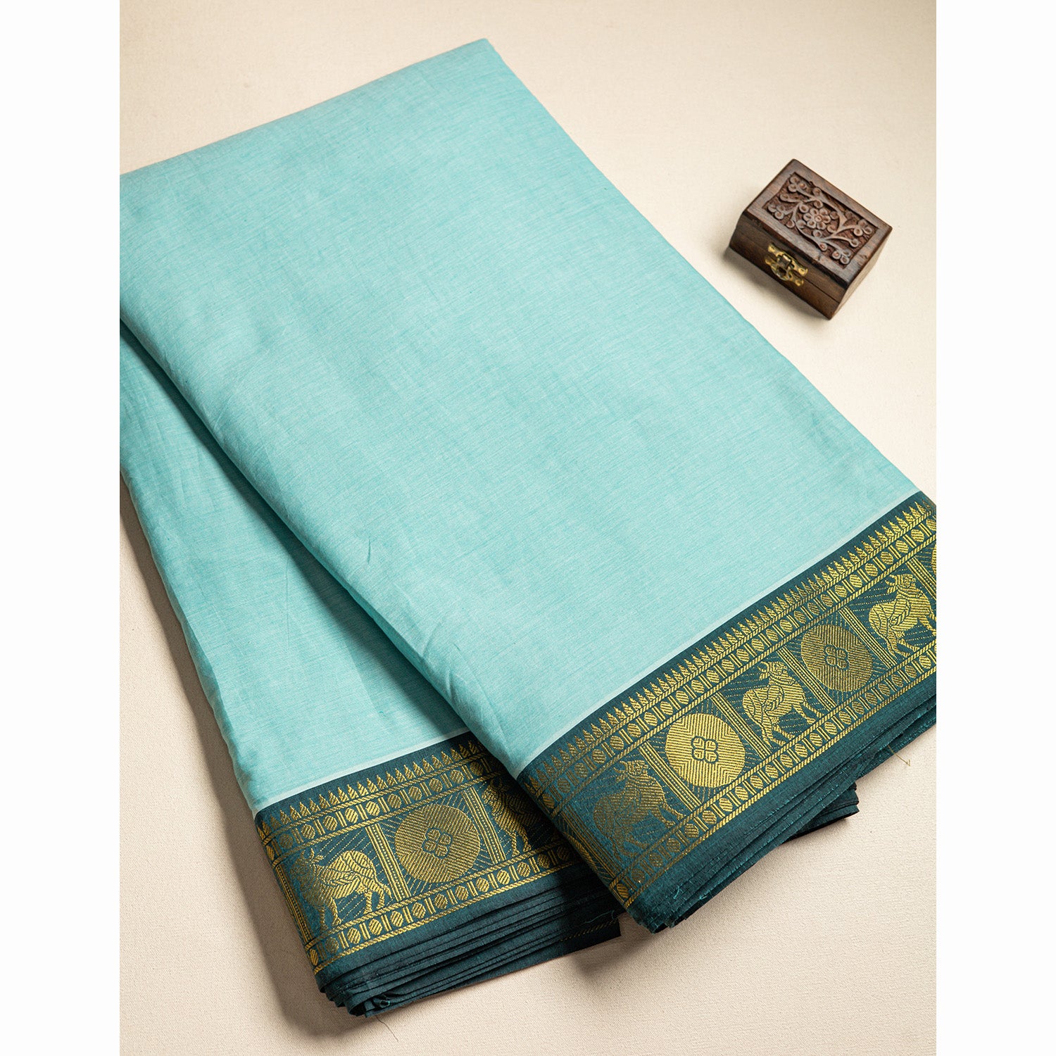 PURE MERCERISED COTTON PICHWAI BORDER FABRIC