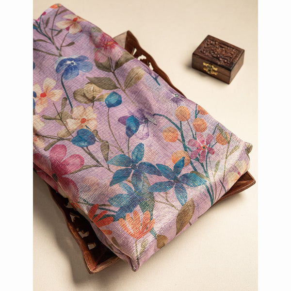 CRUSH TISSUE FLORAL PRINTED FABRIC