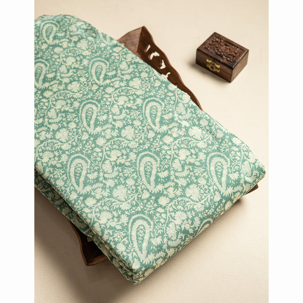 PURE MUL CHANDERI PRINTED FABRIC