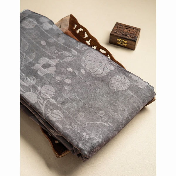 SEMI TUSSAR FLORAL PRINTED FABRIC