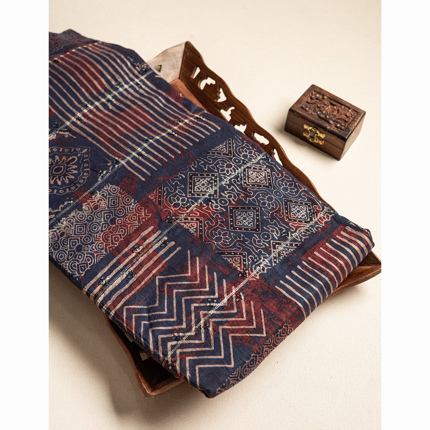 CHANDERI SILK SEQUINED FABRIC