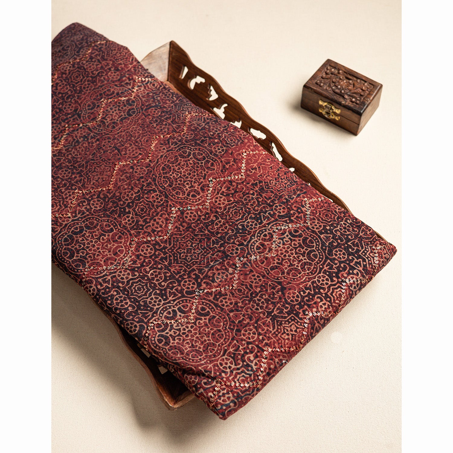 CHANDERI SILK SEQUINED FABRIC