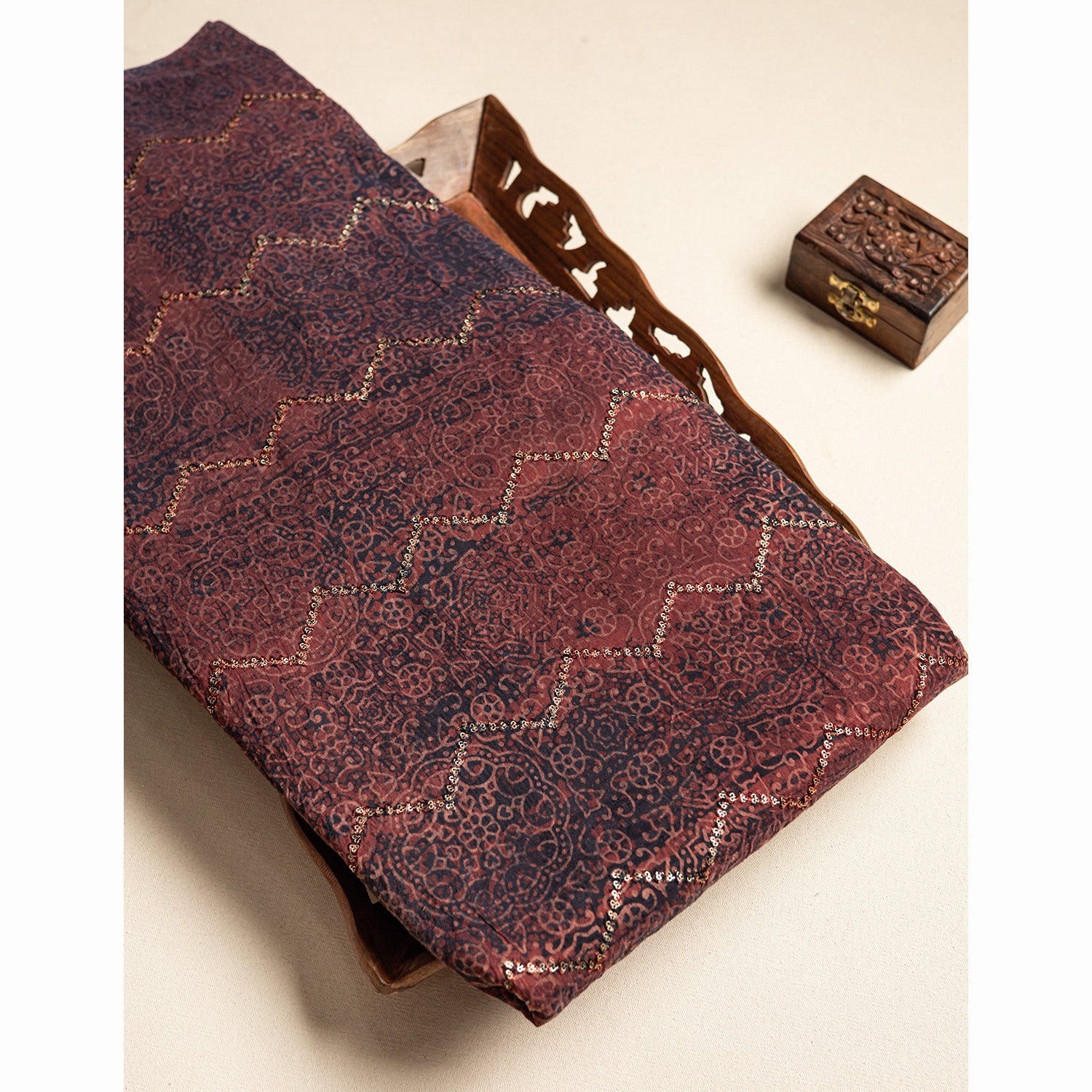 CHANDERI SILK SEQUINED FABRIC