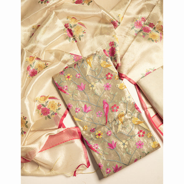 PURE KOTA TISSUE EMBROIDERED SUIT SET