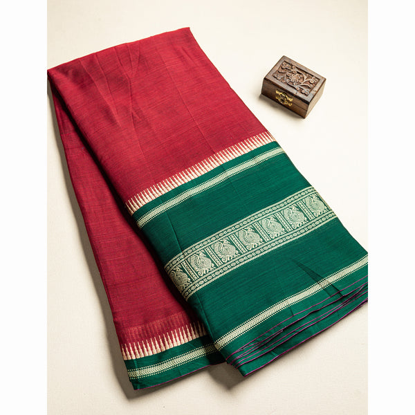 Handloom Cotton Narayanpet Zari Border Fabric