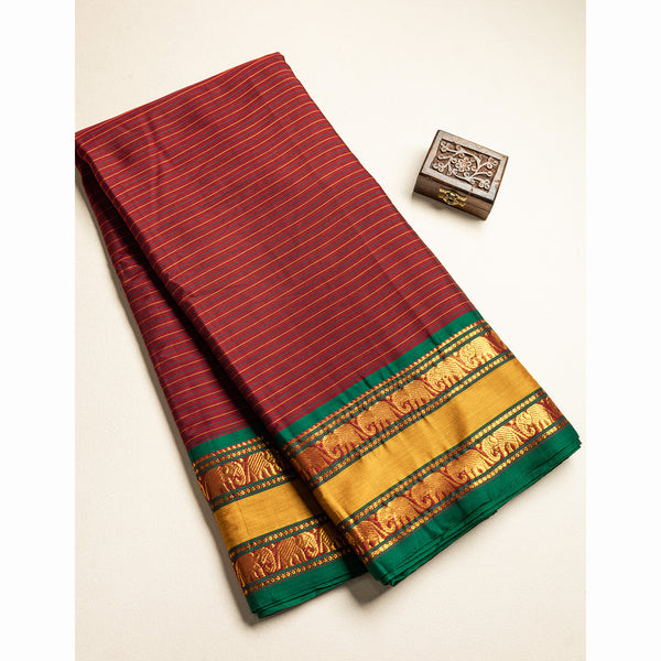 Handloom Cotton Narayanpet Zari Border Fabric