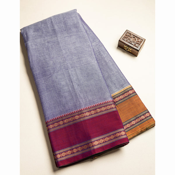 Handloom Cotton Narayanpet Zari Border Fabric
