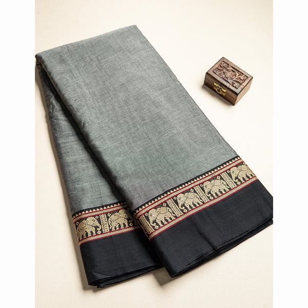 Handloom Cotton Narayanpet Zari Border Fabric