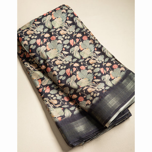 SEMI TUSSAR PRINTED FABRIC