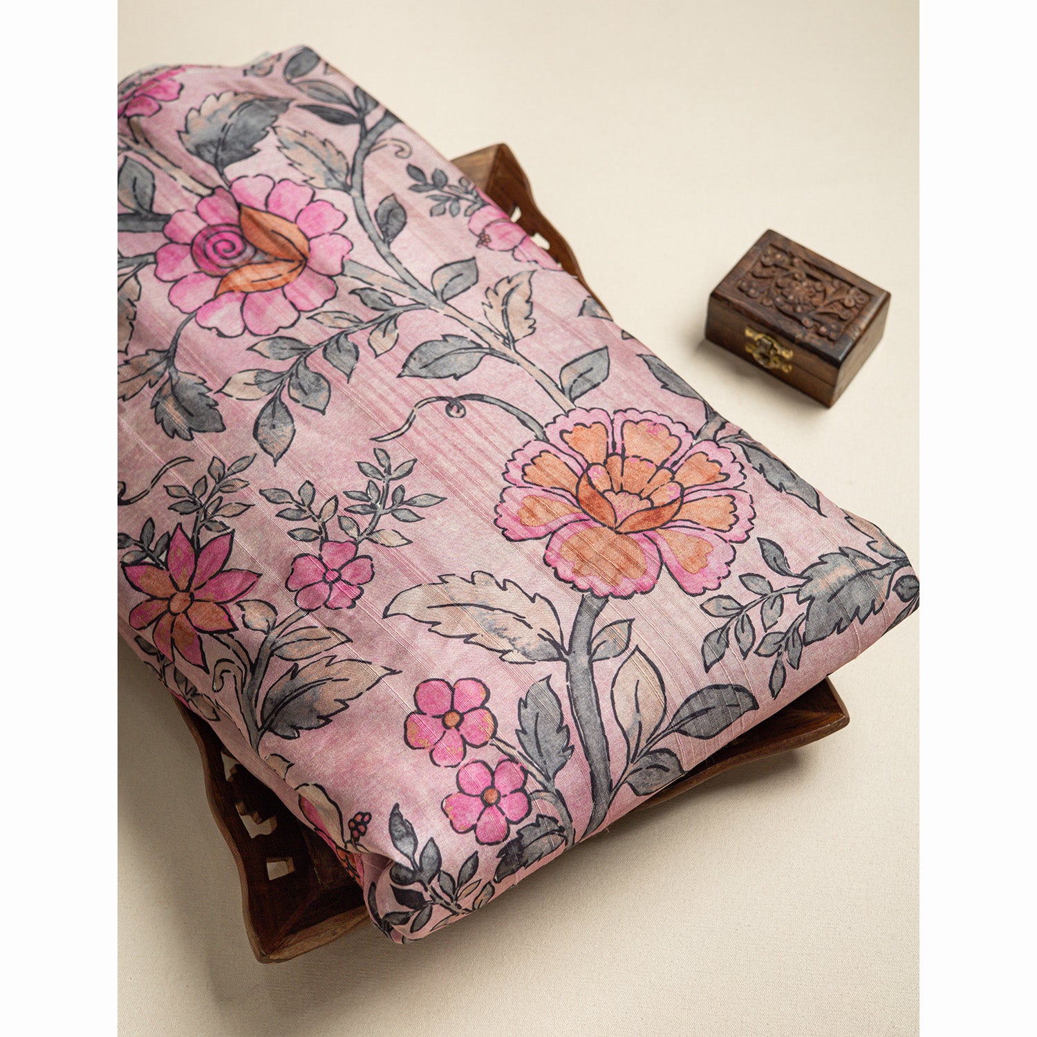 SEMI TUSSAR PRINTED FABRIC