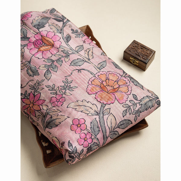 SEMI TUSSAR PRINTED FABRIC