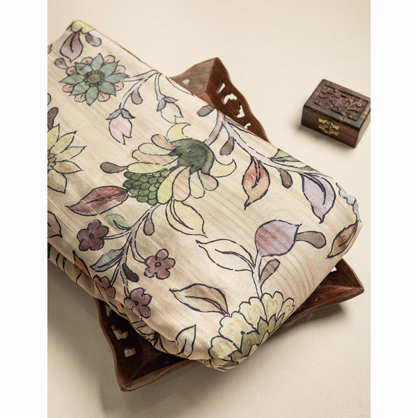 SEMI TUSSAR PRINTED FABRIC